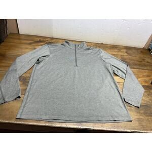 Lululemon Soft Jersey Half Zip Mens Large Heathered Slate Brown Army Green